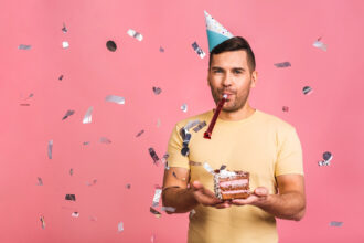 guy-hold-small-cake-celebrating-birthday-lonely-party-celebrating-alone