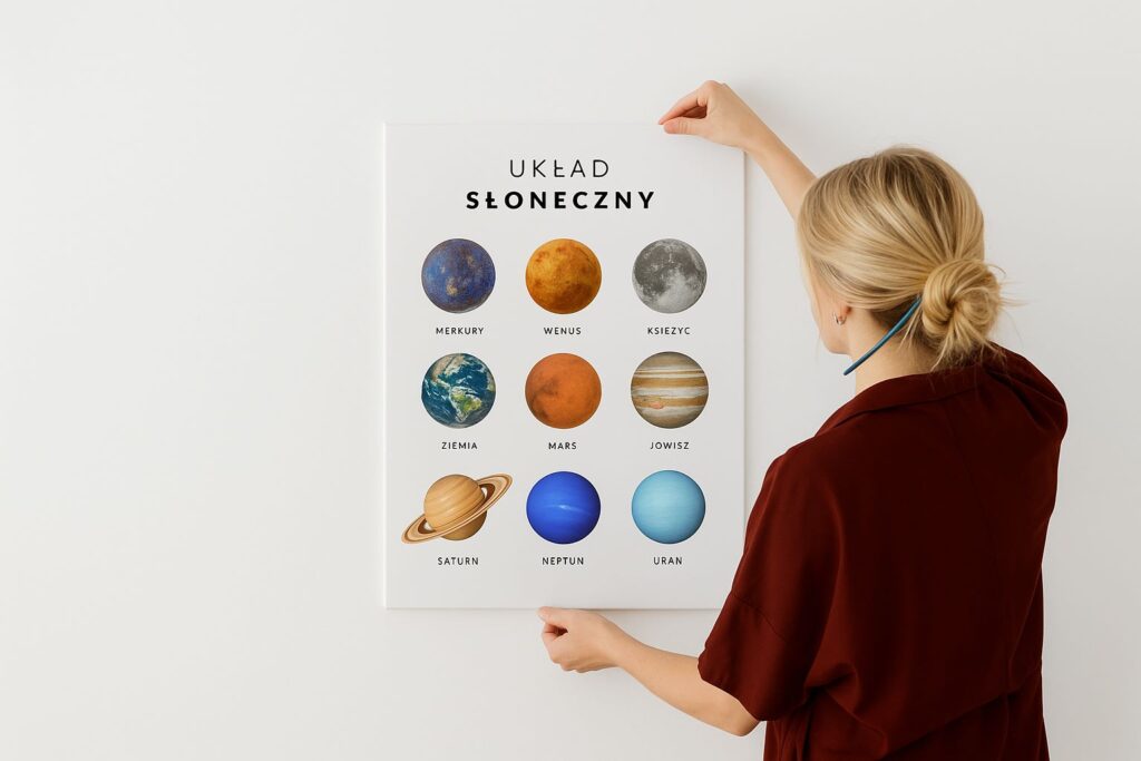 plakaty edukacyjne dla dzieci - układ słoneczny
