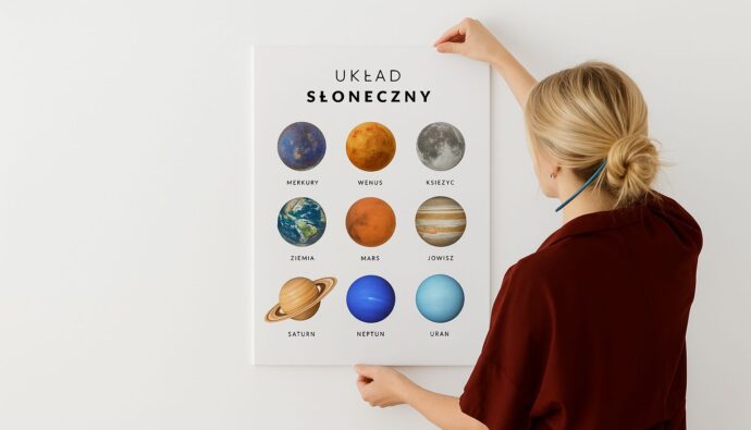 plakaty edukacyjne dla dzieci - układ słoneczny