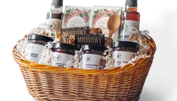 personalizowane zestawy prezentowe - kosz