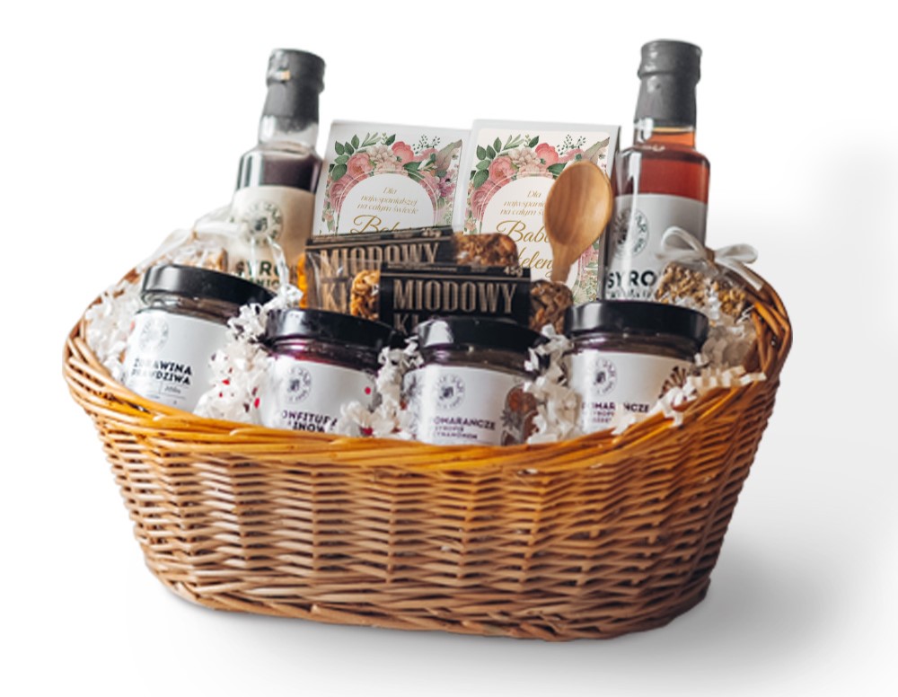 personalizowane zestawy prezentowe - kosz