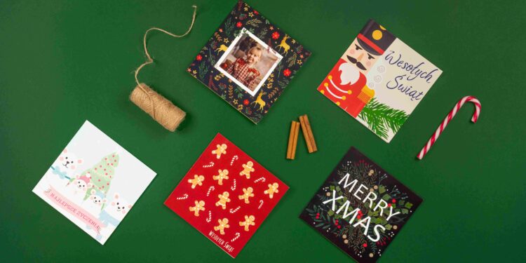 kartka świąteczna ze zdjęciem - gotowe wzory