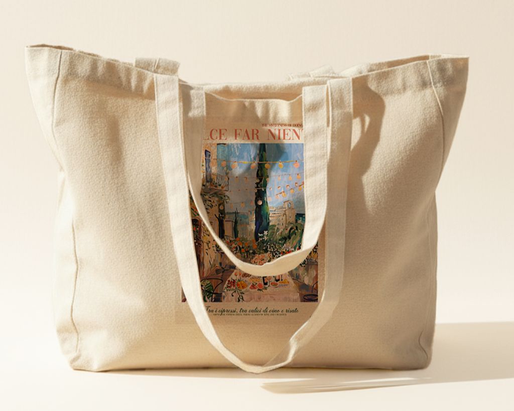 bawełniana torba z nadrukiem z podwójnymi uszami