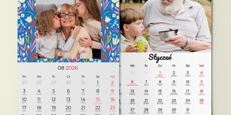 kalendarz dla babci i dziadka na 2026 rok