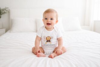 dziecięce body z własnym nadrukiem lub napisem